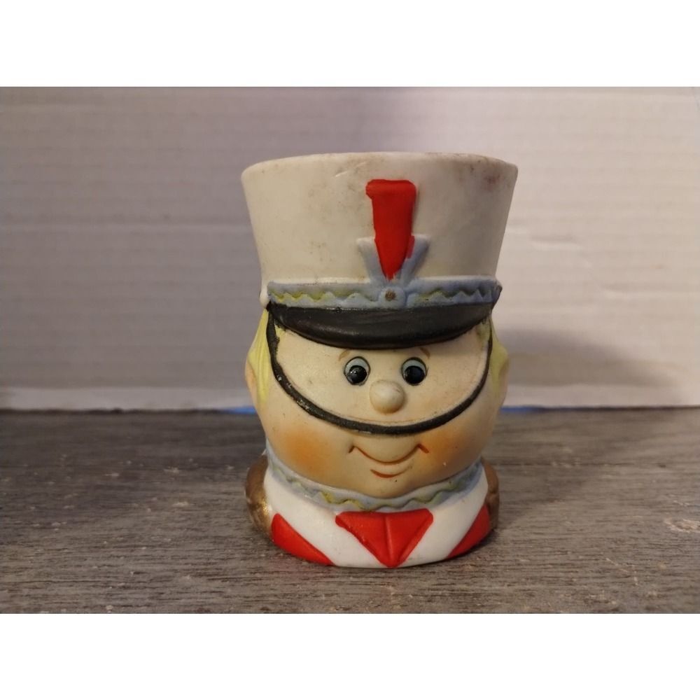 1980 Sweet Keepers Jasco Toy Soldier Bisque Candy Holder Vase